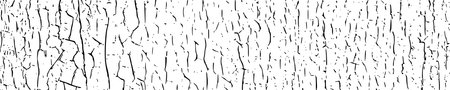 Cracks overlay textured. Distressed black texture. Dark grainy texture on white background. grain noise particles. Wide horizontal long banner. Grunge design elements. Vector illustration, EPS 10.のイラスト素材