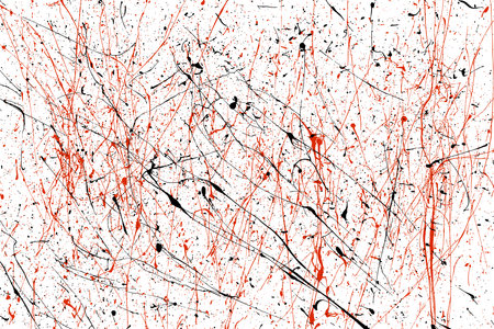 Black and red brush stroke ink isolated on white background. Grunge design element. Vector illustration, Eps 10.のイラスト素材