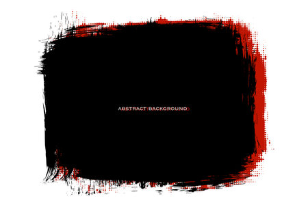 Black brush stroke ink isolated on white background. Banner with shades of red. Grunge design element. Vector illustration, Eps 10.のイラスト素材