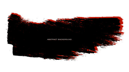Black brush stroke ink isolated on white background. Banner with shades of red. Grunge design element. Vector illustration, Eps 10.のイラスト素材