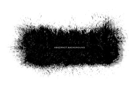 Black brush stroke ink isolated on white background. Banner with shades of grey. Grunge design element. Vector illustration, Eps 10.のイラスト素材