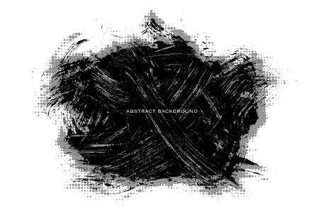 Black brush stroke ink isolated on white background. Banner with shades of grey. Grunge design element. Vector illustration, Eps 10.のイラスト素材