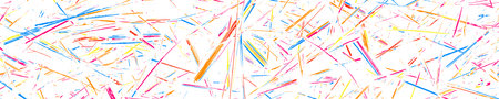 Abstract Explosion Of Confetti. Colorful Grainy Texture Isolated On White. Colored Overlay Elements. panoramic background. Wide horizontal long banner. Vector illustration, Eps 10.のイラスト素材