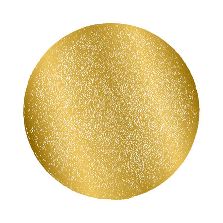 Gold stamp round shape isolated on white background. golden texture circle design element. Vector illustration, eps 10.のイラスト素材