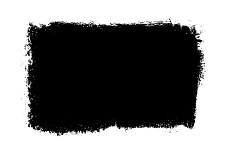 Black abstract brush strokes. Ink stain isolated on white background. Grainy textured design elements. Vector illustration, eps 10.のイラスト素材