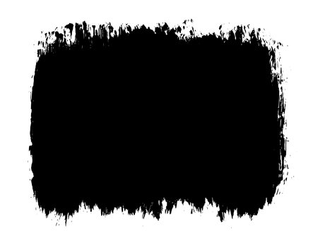 Black abstract brush strokes. Ink stain isolated on white background. Grainy textured design elements. Vector illustration, eps 10.のイラスト素材