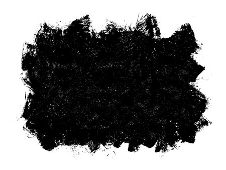 Black abstract brush strokes. Ink stain isolated on white background. Grainy textured design elements. Vector illustration, eps 10.のイラスト素材