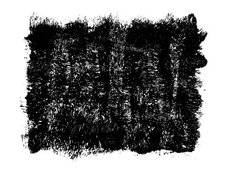 Black abstract brush strokes. Ink stain isolated on white background. Grainy textured design elements. Vector illustration, eps 10.のイラスト素材
