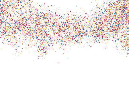 Colorful Explosion Of Confetti. Grainy Abstract Multicolored Texture Isolated On White Background. Flat Design Element. Vector illustration, Eps 10.のイラスト素材