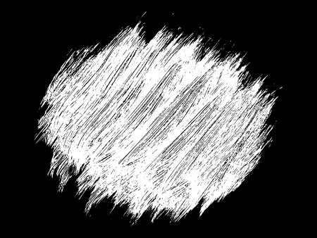 White strokes paint on black background. Pastel smears element. Hand drawn in chalk. Vector illustration, Eps 10.のイラスト素材