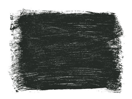 Black abstract brush strokes. Ink stain isolated on white background. Grainy textured design elements. Vector illustration, eps 10.のイラスト素材