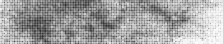 Black Halftone Texture On White Background. Modern Dotted Futuristic Backdrop. Fade Noise Overlay. Wide horizontal long banner for site. Pop Art Style. Vector illustration, Eps 10.のイラスト素材