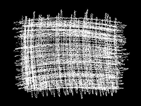 White strokes paint on black background. Pastel smears element. Hand drawn in chalk. Vector illustration, Eps 10.のイラスト素材