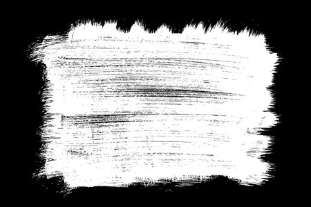 White strokes paint on black background. Pastel smears element. Hand drawn in chalk. Vector illustration, Eps 10.のイラスト素材