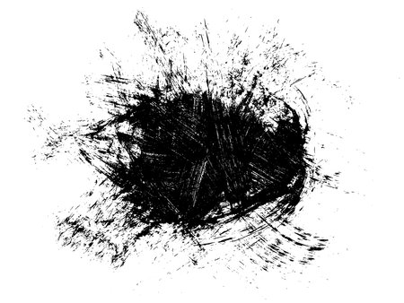 Black abstract brush strokes. Ink stain isolated on white background. Design element blotch. Vector illustration, eps 10.のイラスト素材