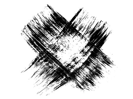 Black abstract brush strokes. Ink stain isolated on white background. Design element blotch. Vector illustration, eps 10.のイラスト素材