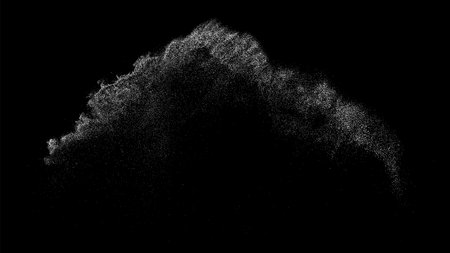 White grainy texture. Abstract dust overlay. Grain noise. White explosion on black background. Splash realistic effect. Vector illustration.のイラスト素材
