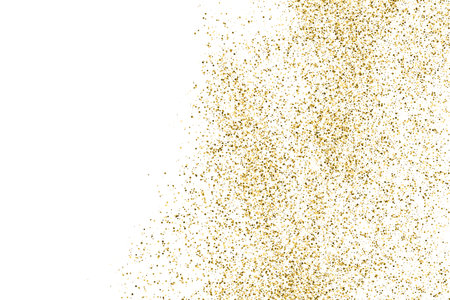 Gold Vector Texture Pattern on White Background. Light Golden Confetti. Yellow Illustration Backdrop. Design Element.のイラスト素材