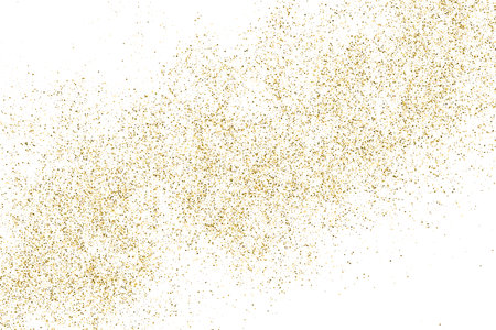 Gold Vector Texture Pattern on White Background. Light Golden Confetti. Yellow Illustration Backdrop. Design Element.のイラスト素材