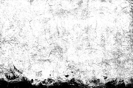 Worn black grunge texture. Dark grainy texture on white background. Dust overlay textured. Grain noise particles. Weathered effect. Torn graininess pattern. Vector illustration, EPS 10.のイラスト素材
