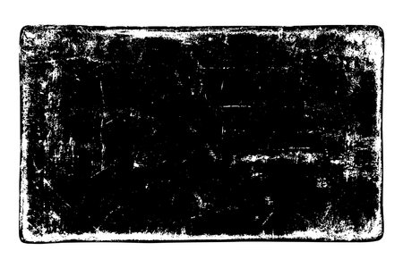 Black and white grunge frame. Distress overlay texture. Abstract surface dust and rough dirty wall background concept. Worn, torn, weathered effect. Vector illustration, EPS 10.のイラスト素材
