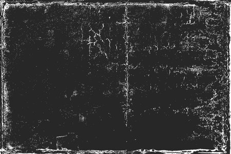 Worn black grunge texture. Dark grainy texture on white background. Dust overlay textured. Grain noise particles. Weathered effect. Torn graininess pattern. Vector illustration, EPS 10.のイラスト素材