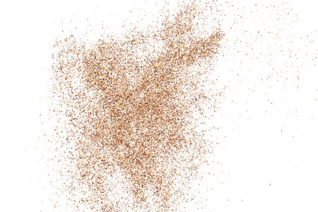 Sand Abstract Backdrop. Coffee Color Texture Isolated on White Background. Chocolate Color Pattern. Brown Shades Confetti. Vector Illustration, EPS 10.のイラスト素材