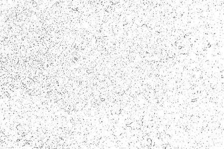 Worn black grunge texture. Dark grainy texture on white background. Dust overlay textured. Grain noise particles. Weathered effect. Torn graininess pattern. Vector illustration, EPS 10.のイラスト素材
