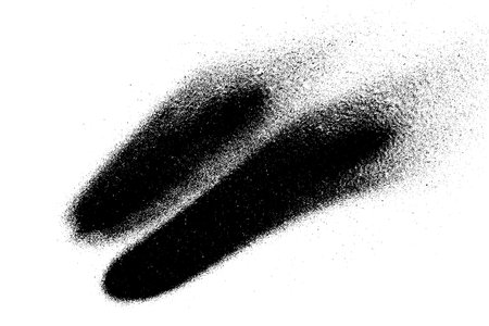 Black grainy texture isolated on white background. Dust overlay. Dark noise granules. Digitally generated image. Vector design elements. Illustration, Eps 10.のイラスト素材