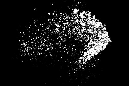 Snow effects. Water splash on black background. Dust overlay effect. White spray texture. Abstract explosion. Vector illustration, EPS 10.のイラスト素材