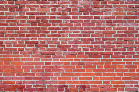 Red brick wall background. Old brickwork texture. Rock block pattern. Vintage stonewall. Abstract grunge urban design. Building masonry backdrop.の写真素材