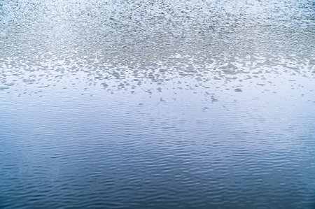 Water blue sea. Lake wave surface. Pond texture abstract. Waves ripple reflection sunset.の写真素材