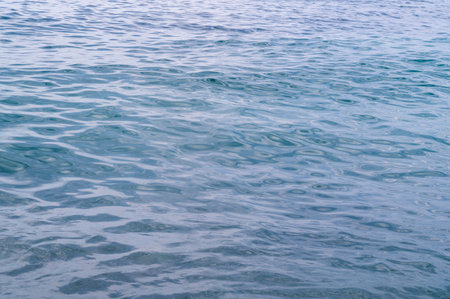 Water blue sea. Lake wave surface. Ocean texture abstract. Waves ripple reflection sunset.の写真素材