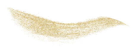 Gold vector texture. Golden wave pattern isolated on white background. Glitter explosion confetti. Yellow dust overlay. Vector illustration, EPS 10.のイラスト素材