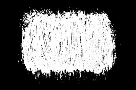 Chalk texture scribble isolated on black background. White abstract watercolor effect. White paint smear. Vector illustration, Eps 10.のイラスト素材