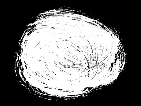 Chalk texture scribble isolated on black background. White abstract watercolor effect. White paint smear. Vector illustration, Eps 10.のイラスト素材