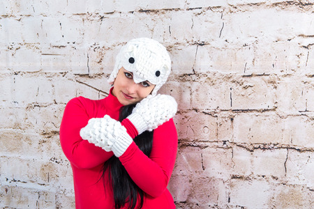 The girl in the hat and mittens owl