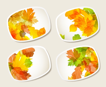 autumn discount sale sticker business abstract setのイラスト素材