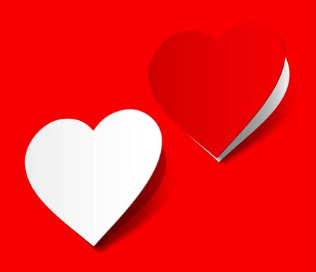 I love you heart sticker red scarlet realistic shadow symbol sign object paper emotionのイラスト素材