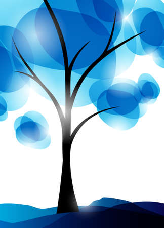 winter background, a tree in the snow  の写真素材