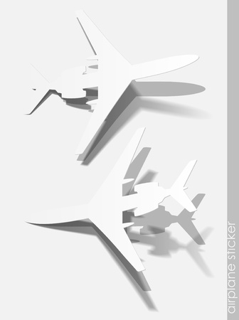 airplane sticker, realistic design elementsのイラスト素材