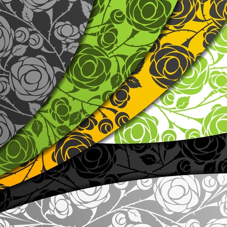 colored layers, abstract background, stylized flowersのイラスト素材