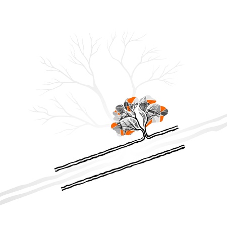 background with a treeのイラスト素材