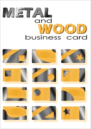 metal and wood of business cardのイラスト素材