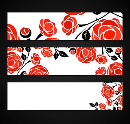 banner with floral patternのイラスト素材