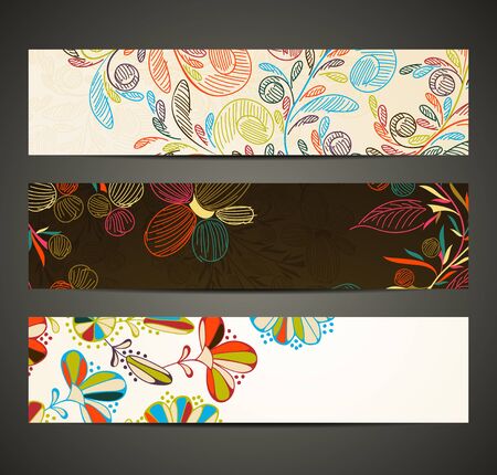 banner with floral patternのイラスト素材