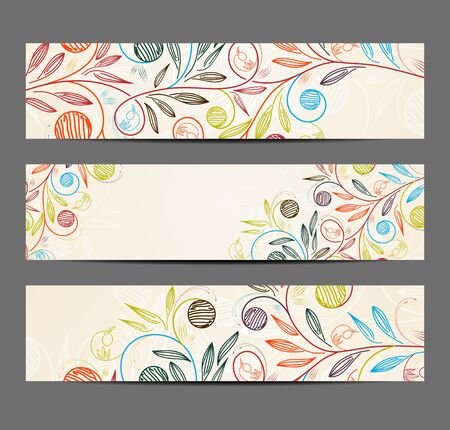 banner with floral patternのイラスト素材