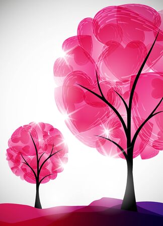 valentine tree, abstract backgroundのイラスト素材