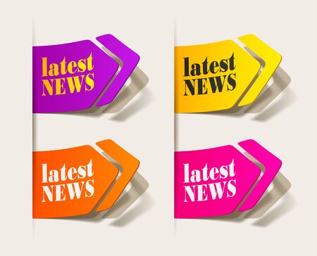 latest news, realistic design elementsのイラスト素材