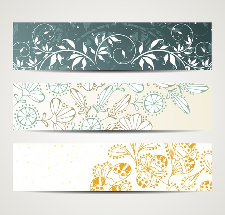 banner with floral patternのイラスト素材